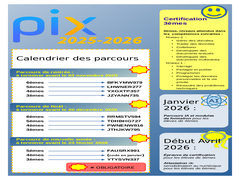 PARCOURS PIX 2025.26 : CALENDRIER, CODES